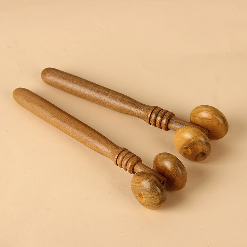 Wooden Sandalwood Massager Hand Push Roller Health Care Meridian Massage